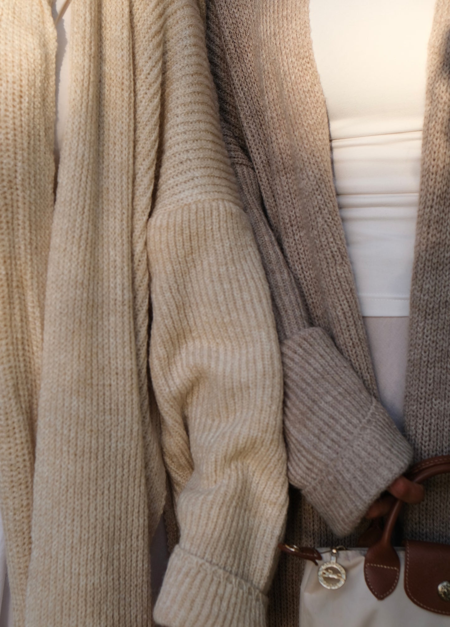 Layen — The Knit Cardigan & Scarf Set in Greyish Beige