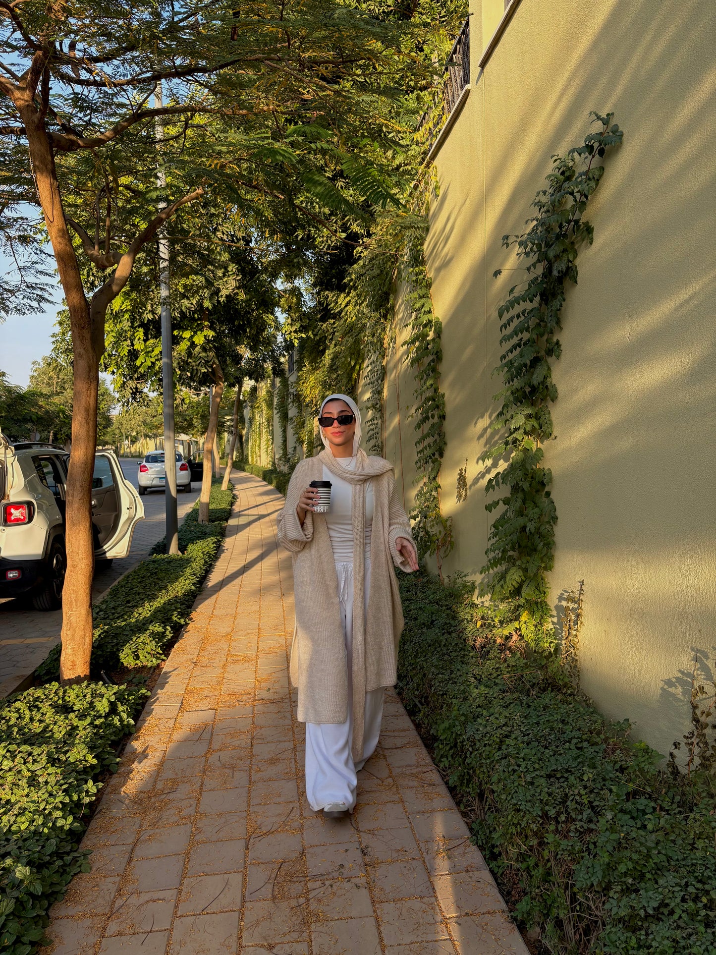 Layen — The Knit Cardigan & Scarf Set in Cream